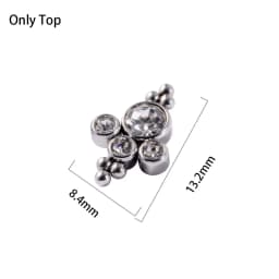 1 PC Surgical Steel Dermal Anchor Moon Shape Micro Dermal Anchor Flower Star Piercings Skin Diver Piercing Body Jewelry 14g