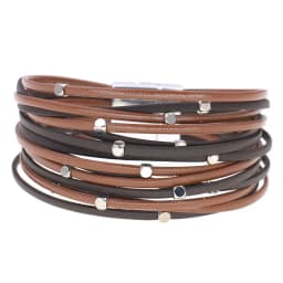 WELLMORE Leather Bracelets for Women Simple Bead Multilayer Wide Wrap Bracelet 6 Size 9 Colors Bracelets Female Jewelry Wholesal