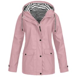 Women Solid Rain Jacket Outdoor Plus Size Waterproof Hooded Raincoat Windproof New Warm Jacket Windproof Outdoor Chaqueta