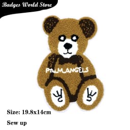 Cute Sailor Ear Hat Bear Chenille Icon Towel Embroidery Applique Patches For Clothing DIY Iron on Badges on the Backpack