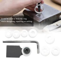 Jewelry Ring Setter Clamp Set with 7 Dies Jewelry Processing Tool Locator Fixture Channel Diamond Setting Tool Kit for Jeweler