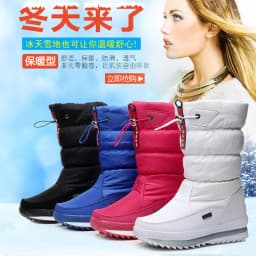 Women Snow Boots Platform Winter Boots Thick Plush Waterproof Non-slip Boots Fashion Women Winter Shoes Warm Fur Botas Mujer