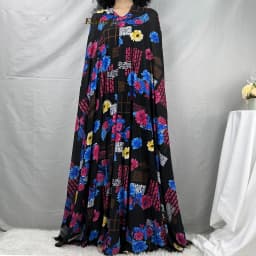 Sleeveless Pullover Dress 1 Piece Set Women Prayer Garment Dubai Abaya Arab Jibab Flowers Djellaba Femmel Khimar Caftan Clothes