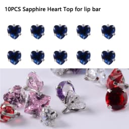 10PCS Surgical Steel Internally Threaded Lip Bar 16G Zircon Top Component For Labret Prong Zircon Ear Tragus Helix Ear Piercing