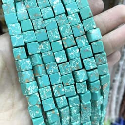 8*8mm Natural Square Agates Tiger Eye Turquoises Amazonite Crystal Jades Stone Beads For Jewelry Making DIY Bracelet Necklace