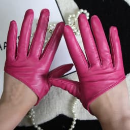 Sunscreen Gloves Women's Single Genuine Leather Half-palm Gloves Real Sheepskin Stage Show Driving gloves No Lining