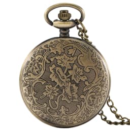 Bronze Vintage King Arthur Pattern Quartz Pocket Watch Digital Watch Face Alloy Practical Chain Pendant Men Women Collectible