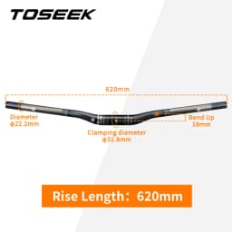 TOSEEK Carbon Handlebar MTB Handlebar Flat Or Rise Handlebar 31.8*580/600/620/640/660/680/700/720/740/760mm Matte Bike Parts