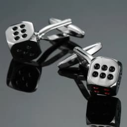 AS High quality playing card Cufflinks new fashion stock hammer dice pistol Cufflinks men's shirt badge pin birthday party gift