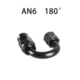 AN4/6/8/10/12 Straight 0°/45°/90°/180° Degree Reusable Hose End Fitting Adapter For Swivel PTFE Oil Fuel Line Hose End Fitting