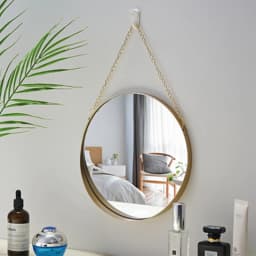 Round Hanging Mirror Metal Wall Mount Mirror Art Toilet Bathroom Decor Nordic Style Mirror 2024 New Arrival