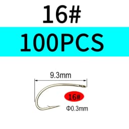 Vampfly 50PCS/100PCS Scud Midge Nymph Caddis Fly Tying Hooks Dry Fly /Wet Fly Hook Bronze Color For Tying Fresh Water Flies