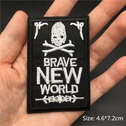 Black Punk Badges Jacket Patch Embroidered Iron Patches For Clothing Sew On Sticker DIY Appliques Decoration Rock Band