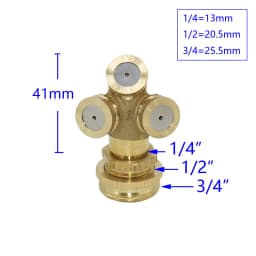 1/4" 1/2" 3/4" Brass Garden Sprayer Nozzle 1/2/3/4 Hole Garden Irrigation Water Sprinkler For Pesticide Atomizing Spray Fitting