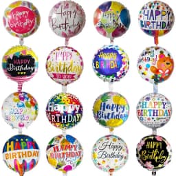 50pcs 18inch Round Foil Balloon Happy Birthday Inflatable Foil Helium Balloons Birthday Party Decoration Kids Toys Air Globos