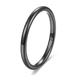 Somen 2mm Women Ring Thin Tungsten Carbide Ring Gold Colors,Rose Gold/Silver Color Polished Classic Female Wedding Band Simple