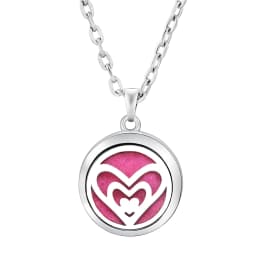Fashion Aromatherapy Diffuser Star Moon Necklace Stainless Steel High Quality Heart-Shaped Essential Oil Lockets Pendant Jewelry