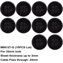 Flexible Rubber Grommet for Cable Hole Cover, Wire Organizer, Cable Pass Through, Round Gasket Black
