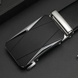 CEXIKA Men's Genuine Leather Automatic Buckle Belt Custom Engraved Name/Logo Ideal Waist Belt for Father's Day Personalized Gift