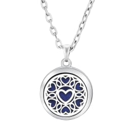 Fashion Aromatherapy Diffuser Star Moon Necklace Stainless Steel High Quality Heart-Shaped Essential Oil Lockets Pendant Jewelry