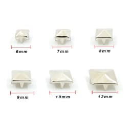 6/7/8/9/10/12MM Metal Spikes 100Pcs Square Studs Rivets Punk Rock Leather Craft Four Claw Rivets On Clothes Shoes Bracelets