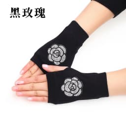 Lovely Cartoon Animals Pattern Skull Winter Rivet Gloves Women Warm Knitted Diamonds Sequins Cool Fingerless Dancing Gloves G101