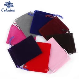 10 Pcs/Lot High Quality Multi Color Velvet Pouches Jewelry Packaging Display Drawstring Packing Gift Bags Pouches