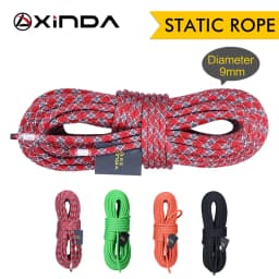 XINDA 9mm Rock Climbing Rope 9mm Static Rope 21kN High Strength Safety Rope For Working at Height Climb Camping Equipment