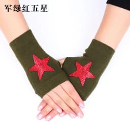 Lovely Cartoon Animals Pattern Skull Winter Rivet Gloves Women Warm Knitted Diamonds Sequins Cool Fingerless Dancing Gloves G101