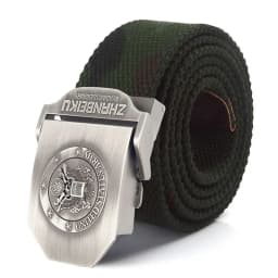 SupSindy Men Canvas Belt US Army Eagle Metal Buckle Military Tactical Belts for Men Jeans Waistband Soldier Male Strap Black