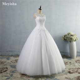 ZJ9036 Customized Lace White Ivory Gown Lace Up Back Croset Wedding Dresses 2025 For Bride Plus Size Maxi Customer Made 2-26W