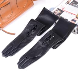 40 50 60 70 80cm Women's Ladies Real Leather Unlined Double-Sides Leather Three Buttons Wrist Party Evening Opera/Gloves