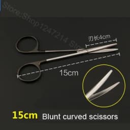 12.5 15 16 18cm black handle round head scissors fine blunt straight straight scissors