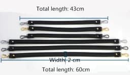 PU Leather balck Shoulder strap handbag bag strap belt DIY accessories handle with clasp 43 cm and 60cm 1pcs/lot