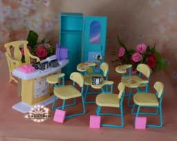 for 30cm doll kitchen dollhouse Furniture kitchen table refrigerator set girl toy for 30cm accessories house