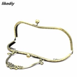 1 Piece 20.5 CM Plum Blossom Flower Pattern Vintage Metal Purse Frame Kiss Clasp Handle Bag Accessories