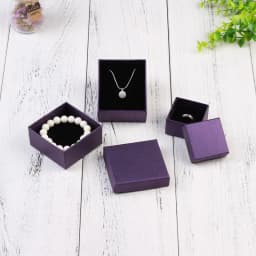 24pcs Square Jewelry Packaging Box 9*7cm Purple Paper Necklace Ring Earrings Bracelet Gift Box for Valentine's Day High Quality