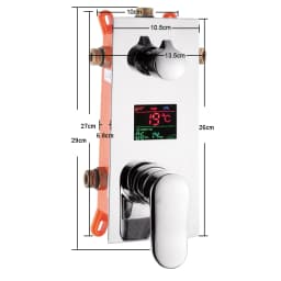 Wall Mounted Brass Shower Control Mixer Valve Digital Temperature Display 2-3 Ways Pre-box Intelligent Bath Shower Mixers