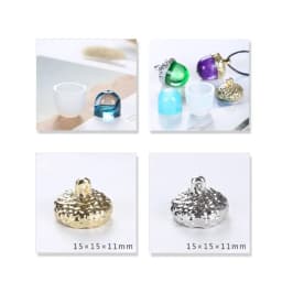 DIY Silicone Mold Pendant Cap Holder Epoxy Resin Jewelry Making Tools Necklace Molds 3D Solid Handmade Gifts