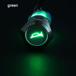 New 5/8" 12V 16mm LED Power Light Momentary Push Horn Button Metal Switch Push Button Car Latch Speaker Bell Horn