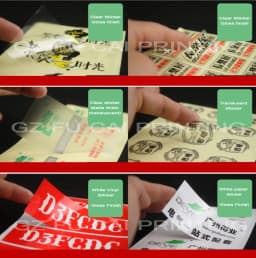 Custom Design Personalized Logo Label Sticker Printing Kraft Paper PVC Vinyl Transparent Clear Self Adhesive Materials