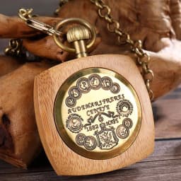 Square Wooden Mechanical Pocket Watch Chains Luxury Red Wooden Hand Winding Skeleton Fob Watches Men Women Clock Gifts Reloj