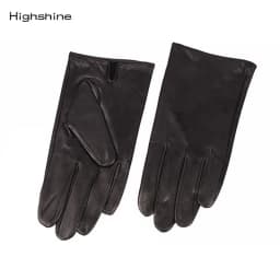 Men Soft Sheepskin Leather Gloves Touch Screen Winter Business Driving Knit Lining Warm