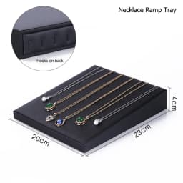 Superior Black PU Leather Ring Jewelry Display Tray Insert Charm Pendant Earring Accessories Bracelet Storage Stand Holder Shelf