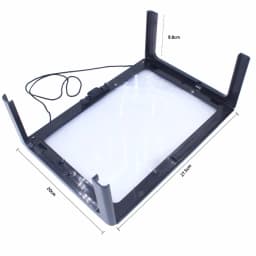 A4 Full Page Large 3X Giant Hands Free Desk Foldable Magnifying Glass Magnifier for Reading Sewing Knitting With 4 LED Light U