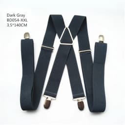 L XL XXLsize Dark gray men's suspender 3.5 cm width adjustable elastic X back clips on pants braces for men and women