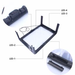 A4 Full Page Large 3X Giant Hands Free Desk Foldable Magnifying Glass Magnifier for Reading Sewing Knitting With 4 LED Light U