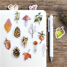 45 Pcs Forest Plant Label Stickers Pack Decorative Stationery for Scrapbooking DIY Journal & Album Stick Labels