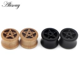 8-50mm Plugs and Tunnels Big Size Ear Tunnel Earrings Ear Stretcher Wood Expander Men Ear Piercing Body Piercing Tunnels Gauge