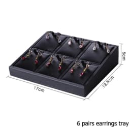 Superior Black PU Leather Ring Jewelry Display Tray Insert Charm Pendant Earring Accessories Bracelet Storage Stand Holder Shelf
